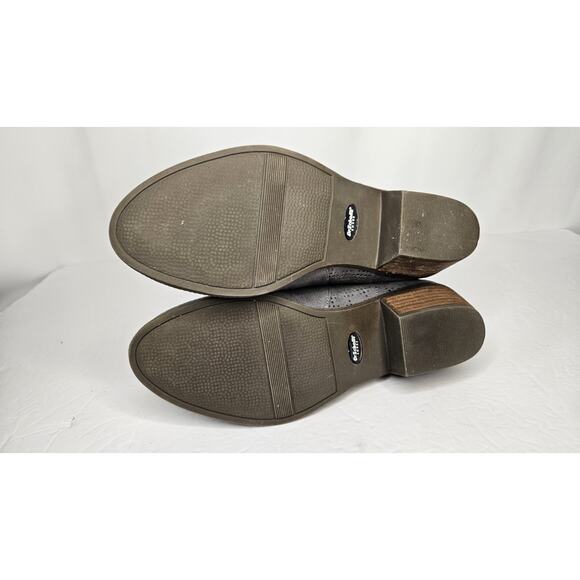 DR. SCHOLL'S Women's Dark Shadow Grey Brianna Perforated Block-Heel Booties SZ 8 - Picture 9 of 10